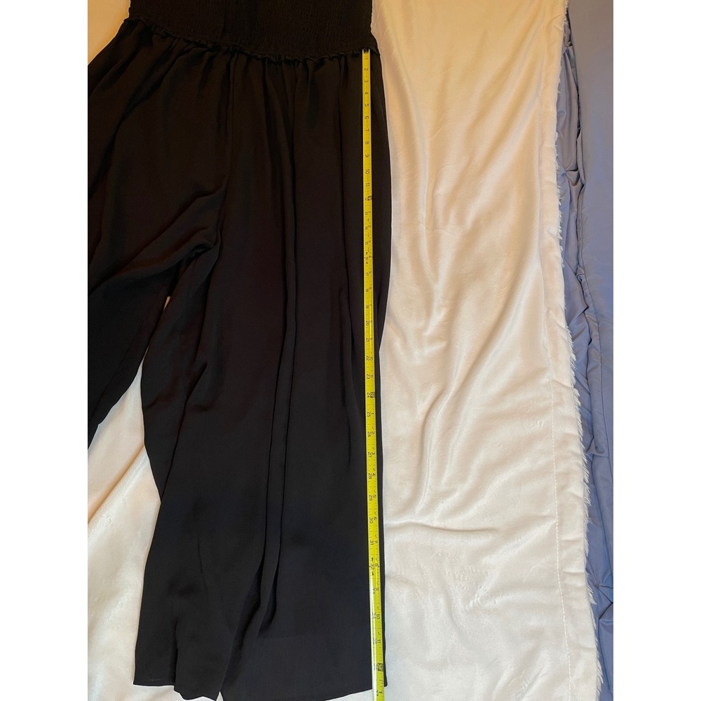 Torrid Swim Coverup Black Smocked Strapless Jumpsuit Wide Leg Plus Size 2 2X NWT - Picture 5 of 9